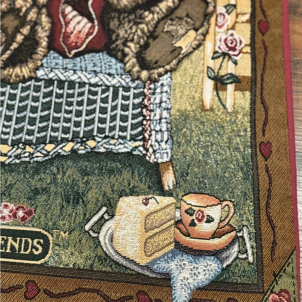 Boyd’s Bears & Friends AFTERNOON TEA Wall Hanging Tapestry Retired Vintage 38x26